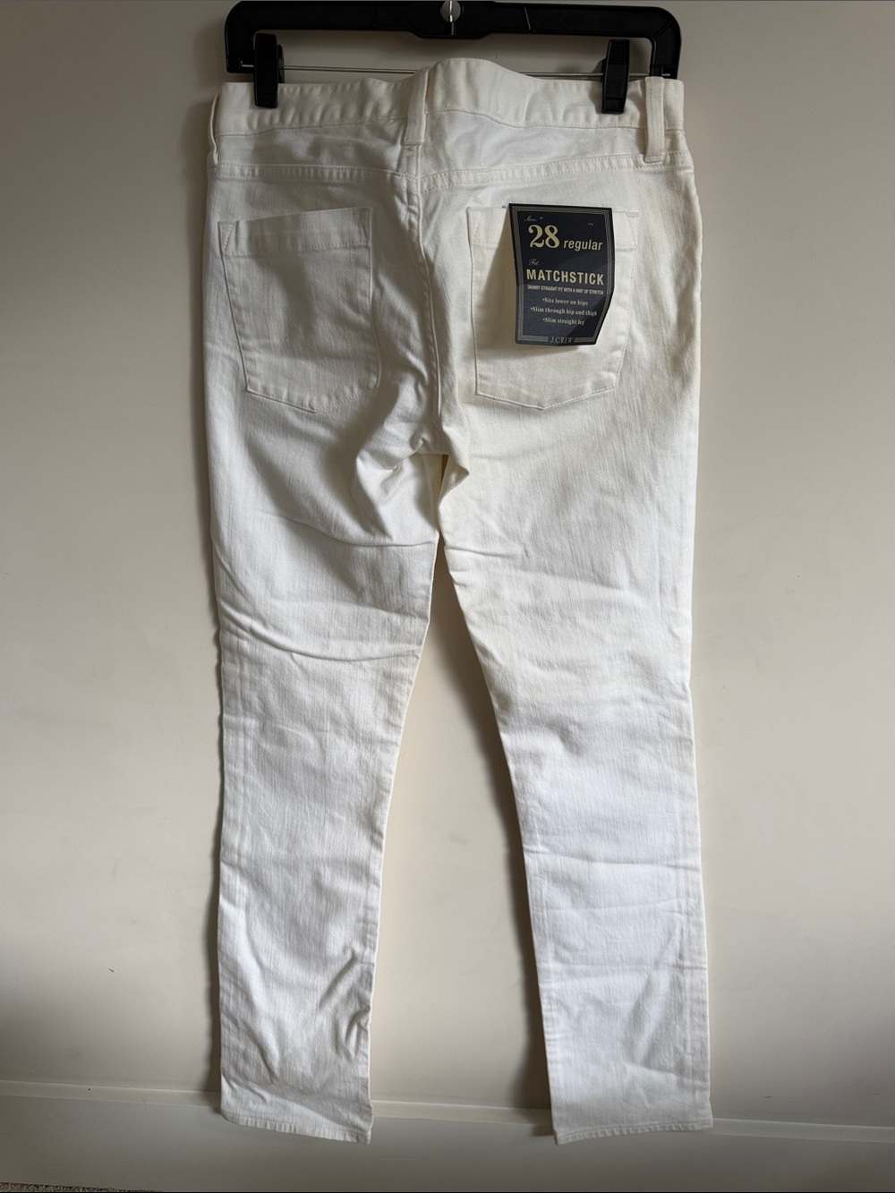J. Crew White Straight-Leg Matchstick Jeans